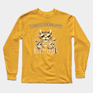 Meowcrobiologists at Work - FUNNY CATS STUDY CHEMISTRY - meowcrobiology Long Sleeve T-Shirt